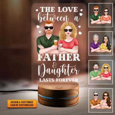 Personalized Father and Daughter Gifts The Love Between A Father And Daughter Lasts Forever Led Night Light Multi Color - Bedroom Decor