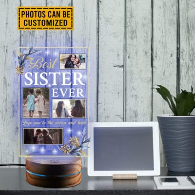 Alternative view of Personalized Photo Night Light for Sister, Sister Gift, Sister Gift for Birthday, Sister Gift Idea, Sister Gift from Sister Led Light
