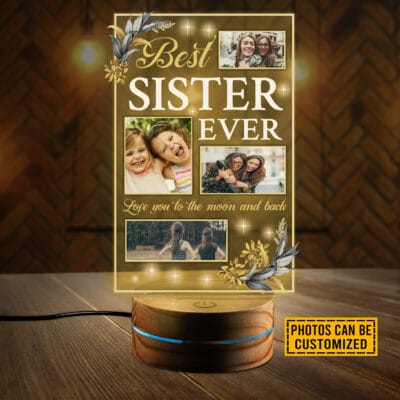 Personalized Photo Night Light for Sister, Sister Gift, Sister Gift for Birthday, Sister Gift Idea, Sister Gift from Sister Led Light