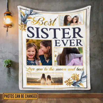 Alternative view of Personalized Photo Blanket for Sister - Sister Gift for Birthday - Sister Gifts Idea - Collage Blanket Fleece Blanket
