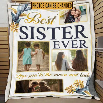Personalized Photo Blanket for Sister - Sister Gift for Birthday - Sister Gifts Idea - Collage Blanket Fleece Blanket