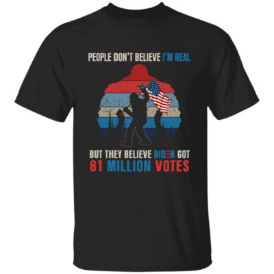 1VT. Bigfoot Biden People Don't Believe 3, Black, Unisex T-Shirt