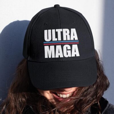Alternative view of Ultra Maga Proud Ultra-Maga Trump President American Twill Cap - Snapback Hat