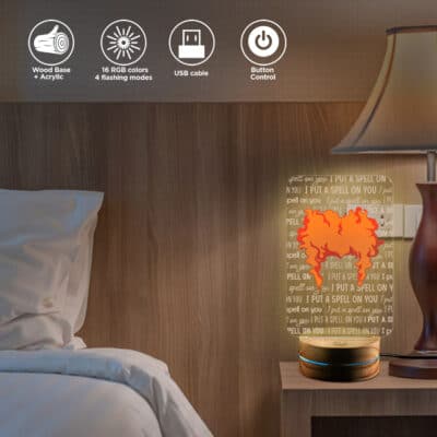 Alternative view of I Put A Spell On You Hocus Night Light Rechargeable - Three Witch Squad Led Light - Halloween Gift for Friends Sister Daughter Dad Mom