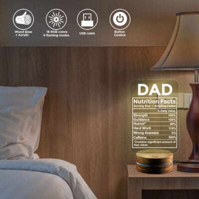 Alternative view of Dad Nutrition Night Light - Dad Night Light Birthday Gift from Daughter - Stocking Stuffer Ideas for The World's Best Dad
