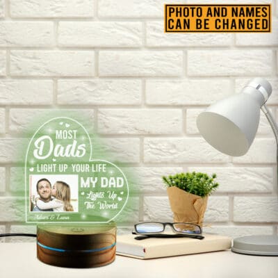 Alternative view of My Dad Lights Up The World Personalized Photo Dad Night Light Father’s Day Birthday Gifts for Dad from Daughter Son