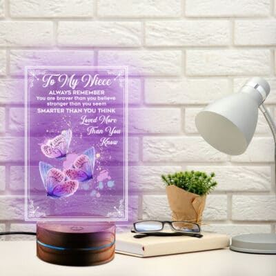 Alternative view of To My Niece Always Remember You Are Braver than You Believe Stronger than You Seem Smarter than You Think Night Light - Family Led Light Gift