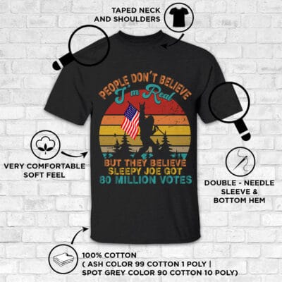 Alternative view of People Don't Believe I'm Real But They Believe Sleepy Joe Got 80 Million Votes Vintage T-Shirt