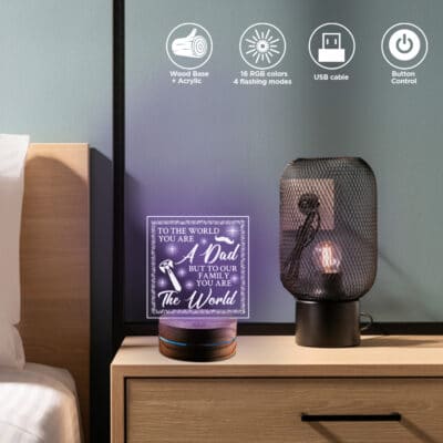 Alternative view of To The World You Are Dad Night Light Gifts - Best Dad Birthday Gifts from Daughter Son - Father's Day Gift for Dad