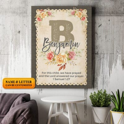 Girls Bible Verse Paper Wall Art Print - Personalized Girl Monogram Canvas - Baby Girl Gift - Baptism Gift - Christening Gift
