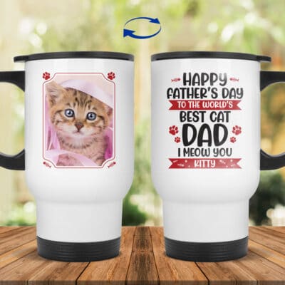 14 oz. White Travel Mug