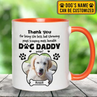 Custom Photo Thanks for Being the Best Ball Throwing Poops Scooping Dog Dad