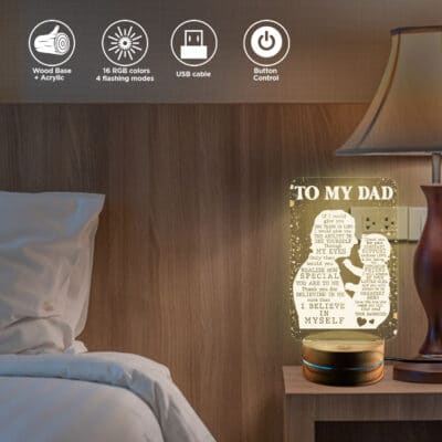 Alternative view of To My Dad If I Could Give You One Thing In Life Acrylic Night Light - Father's Day LED Light Gifts From Daughter Son