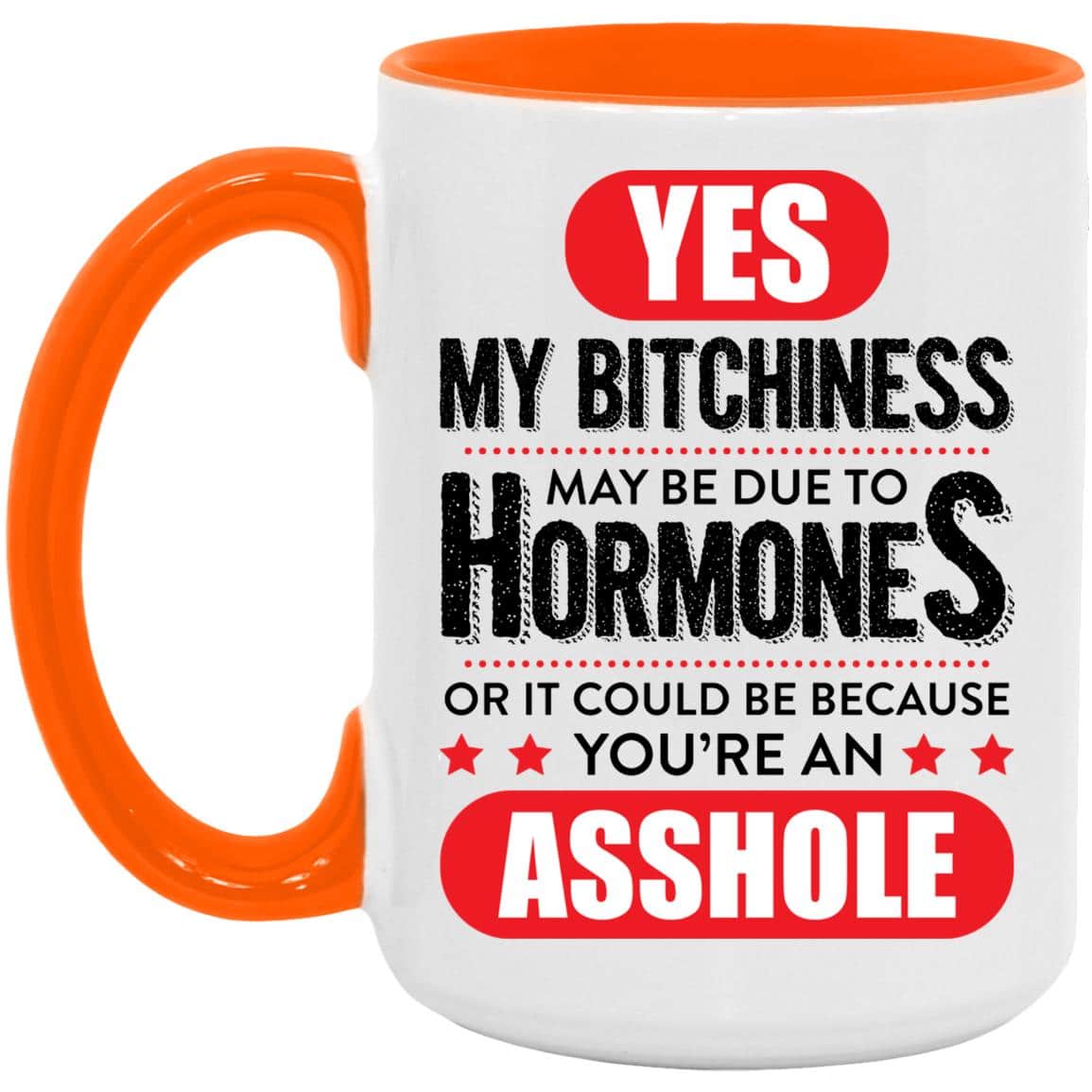 AM15OZ 15oz. Accent Mug, White/Orange, 15 oz. Accent Mug