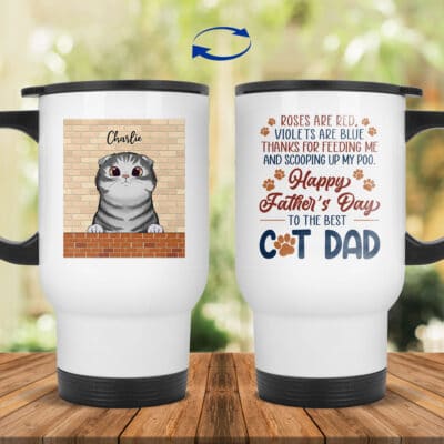 14 oz. White Travel Mug