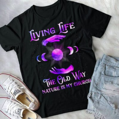 Alternative view of Living Life The Old Way Nature Is My Church T-Shirt - Witch V-Neck Shirt For Women