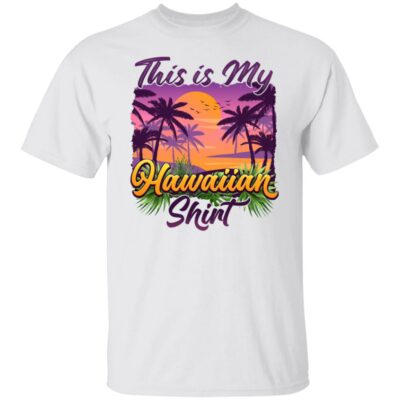 2. Hawaiian Shirt (5) 3, White, Unisex T-Shirt