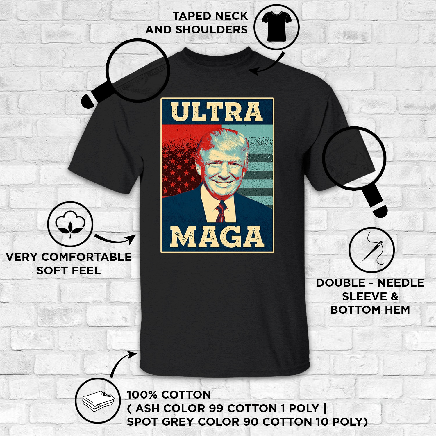 1. Ultra MAGA (T-Shirt Key Features Mockup 1)