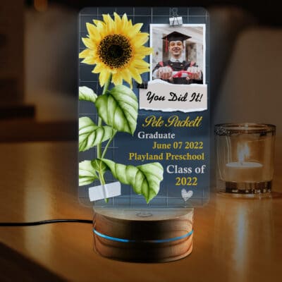 Personalized Photo Graduation Gifts For Her You Did It Led Night Light Multi Color - Bedroom Decor