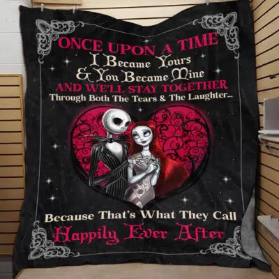Once upon A Time I Became Yours and You Became Mine and We'll Stay Together Happily Ever After Blanket - Halloween Couple Sherpa Blanket
