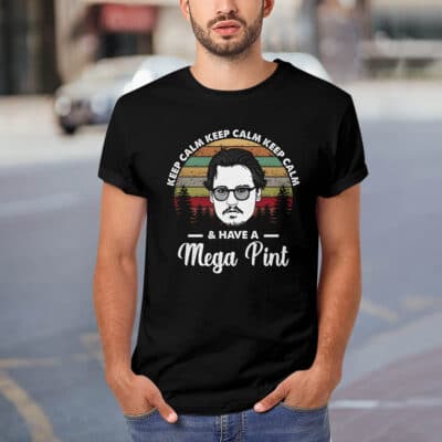 Alternative view of Johnny Keep Calm And Have A Mega Pint Depp Vintage T-Shirt