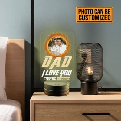 Alternative view of Personalized Photo Dad I Love You In Every Universe Funny Fathers Day Gifts Led Night Light Multi Color - Bedroom Decor