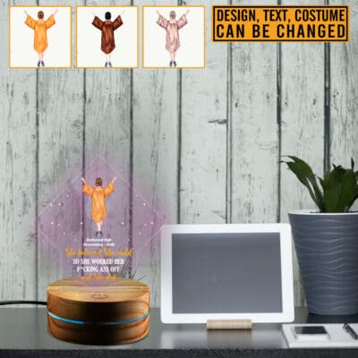 Alternative view of Personalized Graduation Funny Gifts She Believed She Could So She Worked Her Fcking Ass Off And She Did Led Night Light - Bedroom Decor