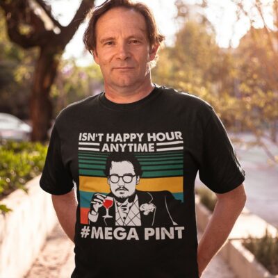 Alternative view of Isn't Happy Hour Any Time Mega Pint Retro T-Shirt