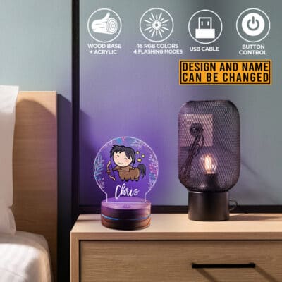 Alternative view of Personalized Zodiac Baby Night Light - Baby Light for Girls Boys with Name - Custom Gift for Baby - Horoscopes Led Light for Baby