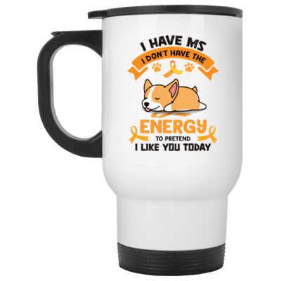 14 oz. White Travel Mug