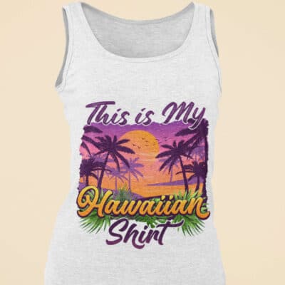 Alternative view of This Is My Hawaiian Shirt Funny Hawaii Tank Top - Hawaiian Racerback Tank - Hawaii Is Calling Shirt