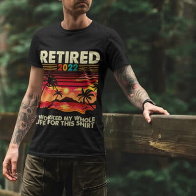 Alternative view of Retired 2022 I Worked My Whole Life For This Shirt Funny T-Shirt - Retirement Gift V-Neck Shirt