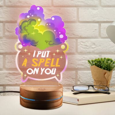 I Put A Spell On You Hocus Three Witches Pocus 2D Night Light - Halloween Led Light