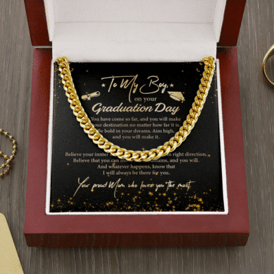 From Mom To My Boy On Your Graduation You Have Come So Far Cuban Link Chain Necklace - Senior Graduation Gifts
