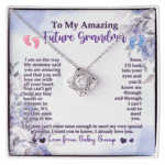 To My Amazing Future Grandma I Am On The Way My Mom Said You Are Amazing Pendant Necklace - Grandma To Be Gifts