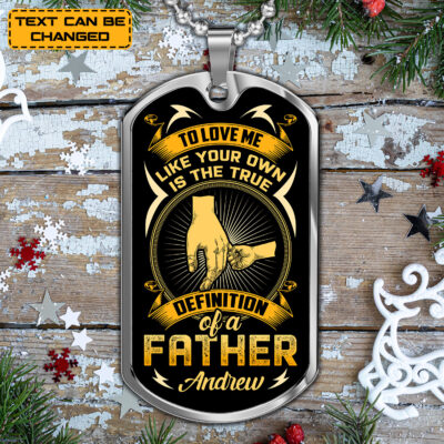 Alternative view of Custom Stepped up Dad to Love Me Like Your Own Bonus Dad Dog Tag Pendant Necklace - Bangle - Father's Day Gift