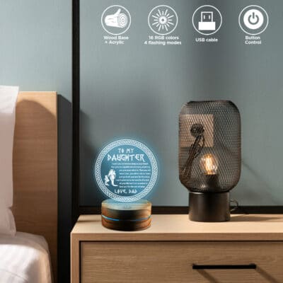 Alternative view of Graduation Gift to Our Daughter from Mom and Dad - To My Daughter Believe Viking Night Light for My Daughter Birthday Graduation Christmas