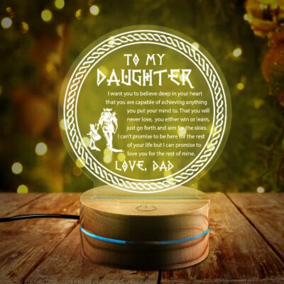 Graduation Gift to Our Daughter from Mom and Dad - To My Daughter Believe Viking Night Light for My Daughter Birthday Graduation Christmas