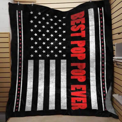 Best Pop Pop Ever Throw Fleece Blanket - Best Gift For Father's Day - Dad Gifts From Daughter Son Granddaughter