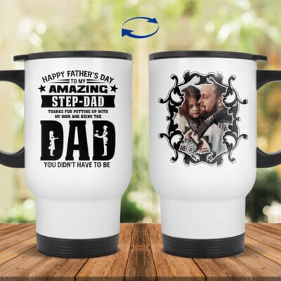 14 oz. White Travel Mug