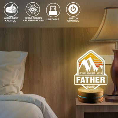 Alternative view of It's Not A Dad Bod It's A Father Figure Night Light - Best Gift For Father's Day - Dad Gifts From Daughter - Dad-bod Led Light