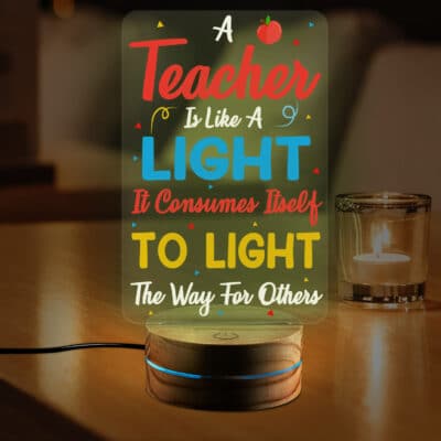 Teacher Is Like a Light Night Light - Teacher Appreciation Gifts Led Light - Teacher Gifts from Student Table Decoration for Teachers