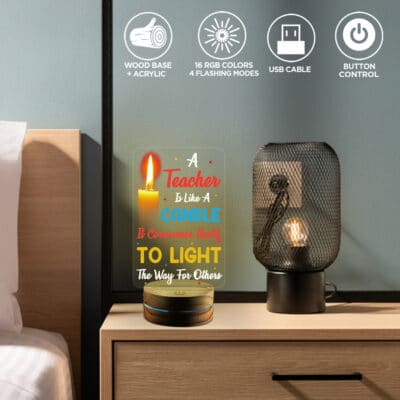 Alternative view of Teacher Is Like a Candles Night Light - Teacher Appreciation Gifts Led Light - Teacher Gifts from Student Table Decoration for Teachers