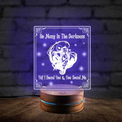 So Many in The Darkness yet I Found You & You Found Me Night Light - Jack and Sally Halloween Led Light for Couple