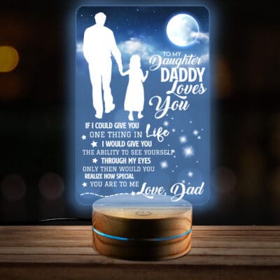 To My Daughter Daddy Loves You 2D Night Light - Daughter Night Light - Daughter Gifts From Dad