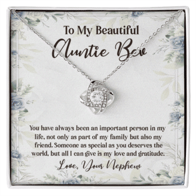 To Auntie Bev Pendant Necklace - Alluring Beauty Necklace, Best Aunt Gifts, Best Aunt Ever Jewelry Gift, Christmas Gift for Aunt, Aunts Necklace