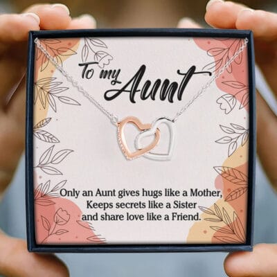 To My Aunt Like Mother Like Friend Necklace Birthday Gifts Love Pendant Necklace Fashion Jewelry for Women and Girls