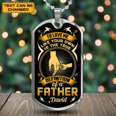 Custom Stepped up Dad to Love Me Like Your Own Bonus  Dog Tag Pendant Keychain - Father's Day Gift