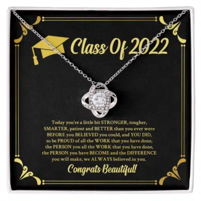 Class of 2022 Graduation Jewelry - You are Little Bit Stronger Message Card Sterling Silver Necklace - Graduation Gifts Masters for Daughter Son Niece