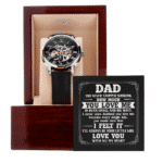 Dad You Never Stopped Showing How Much You Love Me Openwork Watch - Father's Day Watch For Men